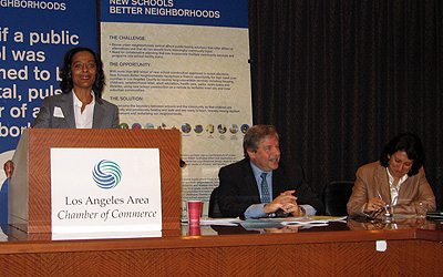 Renata Simril, VP of Development, Forest City Residential West, Inc.; David Abel, Chairman, NSBN; Cecilia Estolano, CEO, CRALA (from left to right)